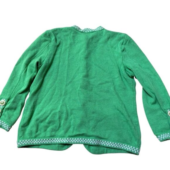 St. John Green Cardigan Sweater Size 4 - Picture 2 of 5